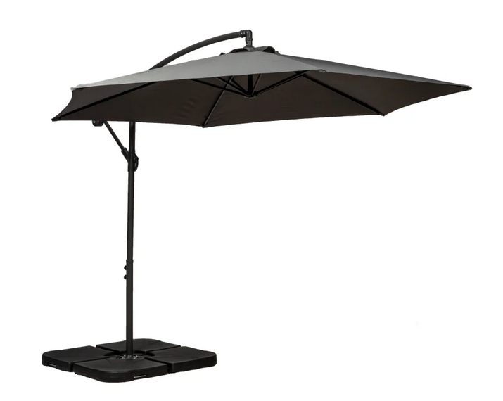Royalcraft Standard Grey Cantilever 3m Parasol with Cross Stand